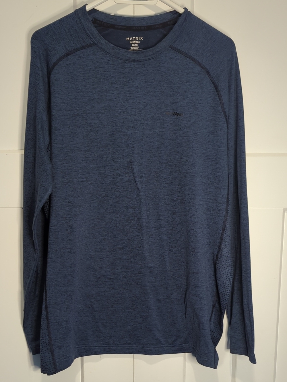 Matrix Men’s Long Sleeve Crew Neck Shirt - Navy Blue Men's XL